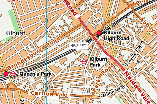 NW8 9FT map - OS VectorMap District (Ordnance Survey) NW8 9FT map - OS VectorMap District (Ordnance Survey)