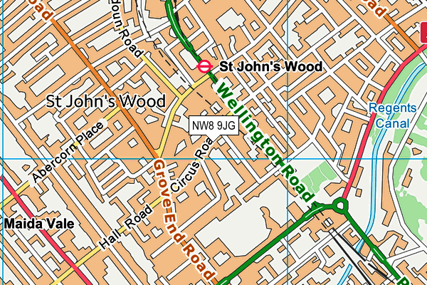 NW8 9JG map - OS VectorMap District (Ordnance Survey) NW8 9JG map - OS VectorMap District (Ordnance Survey)