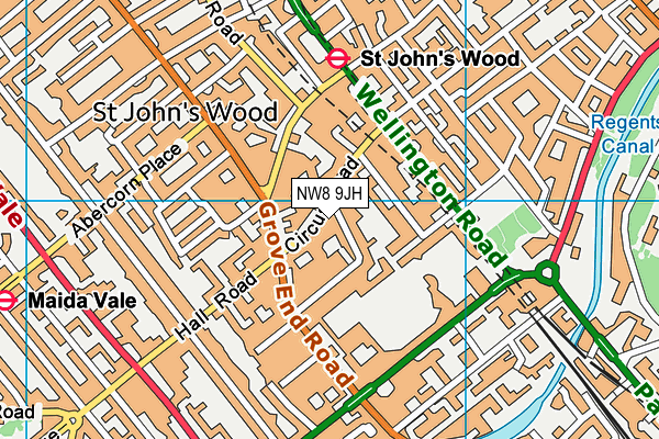 NW8 9JH map - OS VectorMap District (Ordnance Survey) NW8 9JH map - OS VectorMap District (Ordnance Survey)