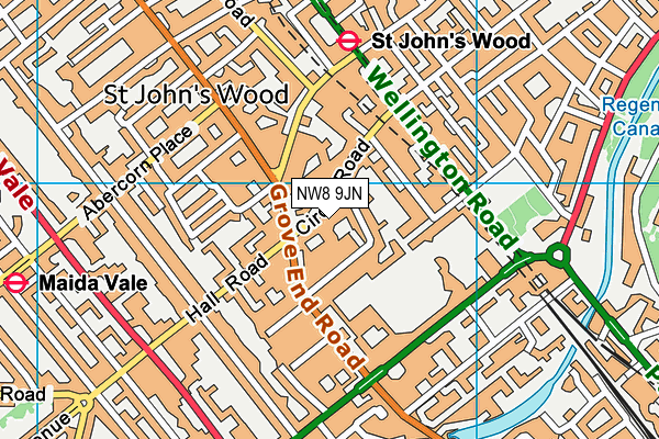 NW8 9JN map - OS VectorMap District (Ordnance Survey) NW8 9JN map - OS VectorMap District (Ordnance Survey)