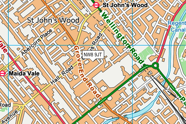 NW8 9JT map - OS VectorMap District (Ordnance Survey) NW8 9JT map - OS VectorMap District (Ordnance Survey)