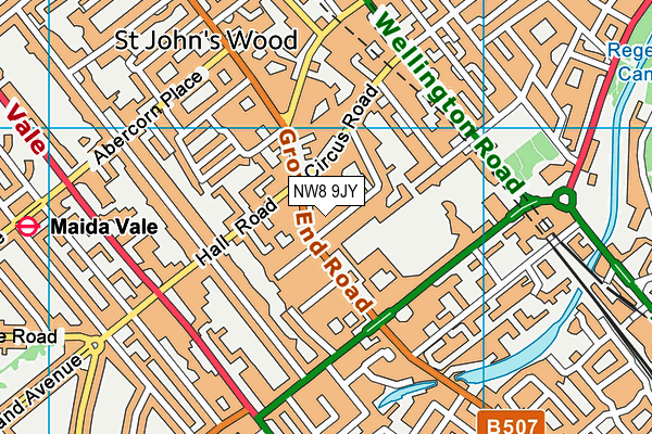 NW8 9JY map - OS VectorMap District (Ordnance Survey) NW8 9JY map - OS VectorMap District (Ordnance Survey)