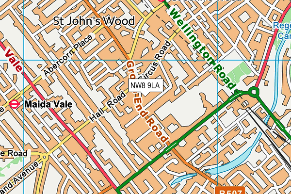 NW8 9LA map - OS VectorMap District (Ordnance Survey) NW8 9LA map - OS VectorMap District (Ordnance Survey)