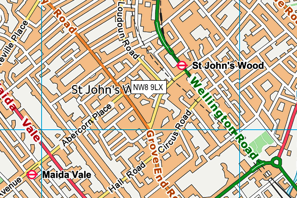 NW8 9LX map - OS VectorMap District (Ordnance Survey) NW8 9LX map - OS VectorMap District (Ordnance Survey)