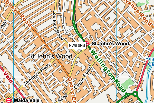 NW8 9NB map - OS VectorMap District (Ordnance Survey) NW8 9NB map - OS VectorMap District (Ordnance Survey)