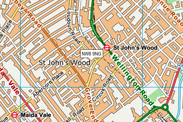 NW8 9NG map - OS VectorMap District (Ordnance Survey) NW8 9NG map - OS VectorMap District (Ordnance Survey)