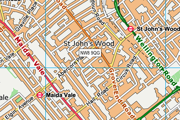 NW8 9QG map - OS VectorMap District (Ordnance Survey) NW8 9QG map - OS VectorMap District (Ordnance Survey)