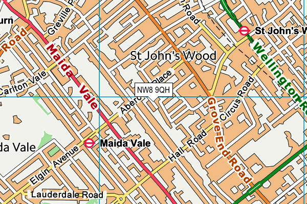 NW8 9QH map - OS VectorMap District (Ordnance Survey) NW8 9QH map - OS VectorMap District (Ordnance Survey)