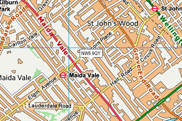 NW8 9QY map - OS VectorMap District (Ordnance Survey) NW8 9QY map - OS VectorMap District (Ordnance Survey)