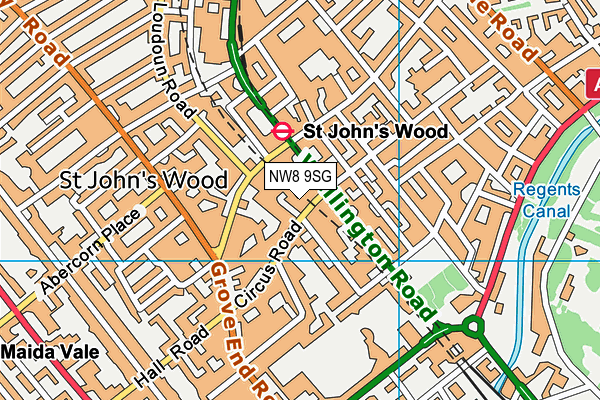 NW8 9SG map - OS VectorMap District (Ordnance Survey) NW8 9SG map - OS VectorMap District (Ordnance Survey)