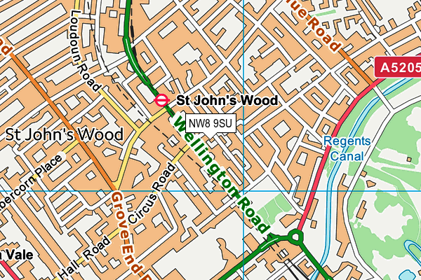 NW8 9SU map - OS VectorMap District (Ordnance Survey)