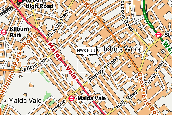 NW8 9UU map - OS VectorMap District (Ordnance Survey) NW8 9UU map - OS VectorMap District (Ordnance Survey)