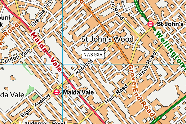 NW8 9XR map - OS VectorMap District (Ordnance Survey)