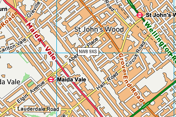 NW8 9XS map - OS VectorMap District (Ordnance Survey) NW8 9XS map - OS VectorMap District (Ordnance Survey)