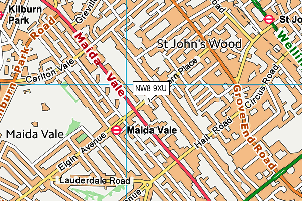 NW8 9XU map - OS VectorMap District (Ordnance Survey)