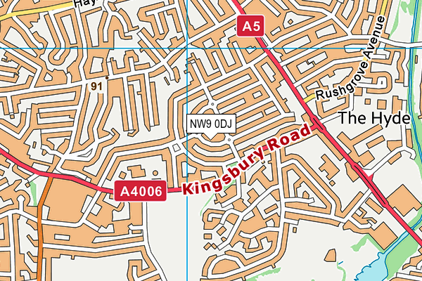 NW9 0DJ map - OS VectorMap District (Ordnance Survey) NW9 0DJ map - OS VectorMap District (Ordnance Survey)