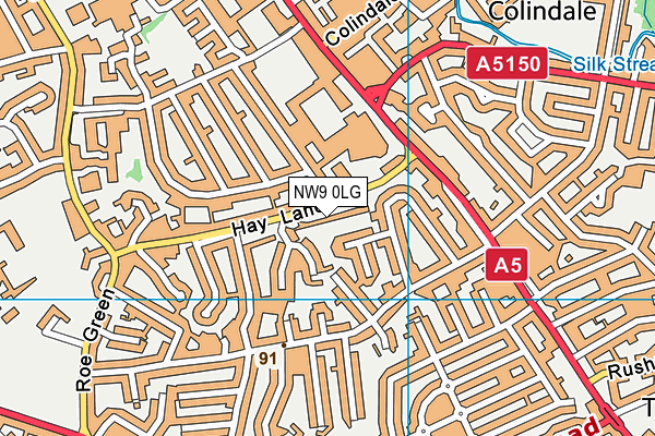 NW9 0LG map - OS VectorMap District (Ordnance Survey) NW9 0LG map - OS VectorMap District (Ordnance Survey)