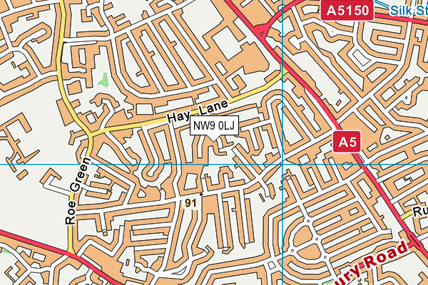 NW9 0LJ map - OS VectorMap District (Ordnance Survey) NW9 0LJ map - OS VectorMap District (Ordnance Survey)