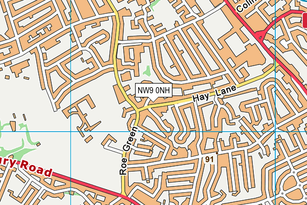 NW9 0NH map - OS VectorMap District (Ordnance Survey) NW9 0NH map - OS VectorMap District (Ordnance Survey)