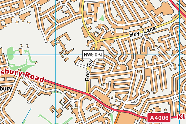 NW9 0PJ map - OS VectorMap District (Ordnance Survey) NW9 0PJ map - OS VectorMap District (Ordnance Survey)