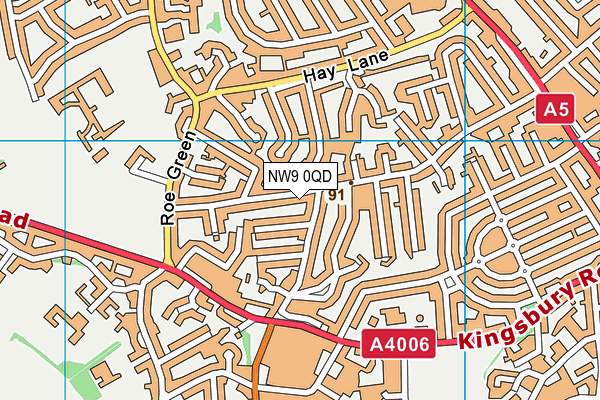 NW9 0QD map - OS VectorMap District (Ordnance Survey) NW9 0QD map - OS VectorMap District (Ordnance Survey)