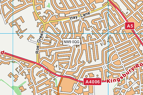 NW9 0QG map - OS VectorMap District (Ordnance Survey)