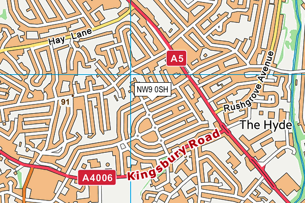 NW9 0SH map - OS VectorMap District (Ordnance Survey) NW9 0SH map - OS VectorMap District (Ordnance Survey)