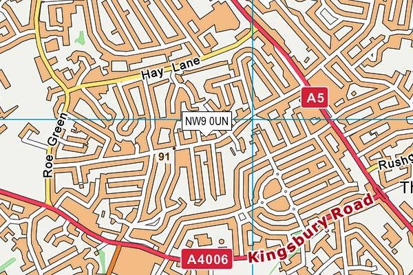 NW9 0UN map - OS VectorMap District (Ordnance Survey) NW9 0UN map - OS VectorMap District (Ordnance Survey)