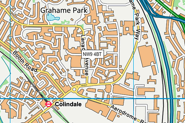 NW9 4BT map - OS VectorMap District (Ordnance Survey) NW9 4BT map - OS VectorMap District (Ordnance Survey)