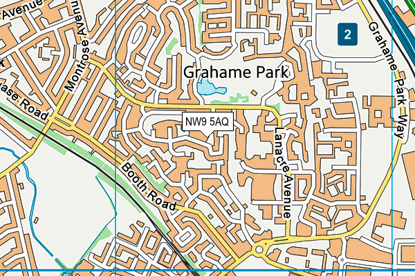 NW9 5AQ map - OS VectorMap District (Ordnance Survey)