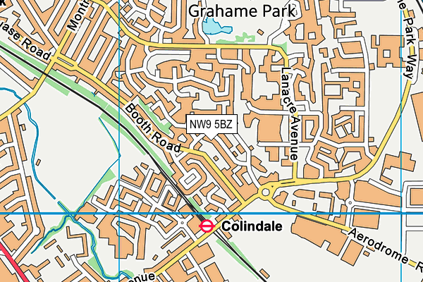 NW9 5BZ map - OS VectorMap District (Ordnance Survey) NW9 5BZ map - OS VectorMap District (Ordnance Survey)