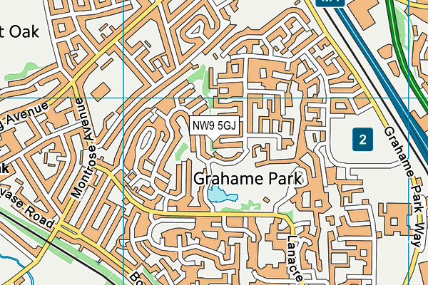 NW9 5GJ map - OS VectorMap District (Ordnance Survey) NW9 5GJ map - OS VectorMap District (Ordnance Survey)