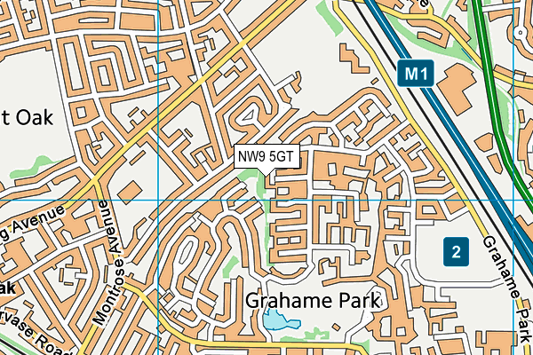 NW9 5GT map - OS VectorMap District (Ordnance Survey) NW9 5GT map - OS VectorMap District (Ordnance Survey)