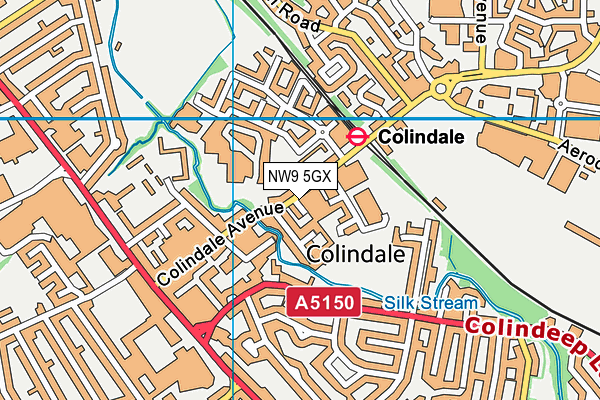 NW9 5GX map - OS VectorMap District (Ordnance Survey)