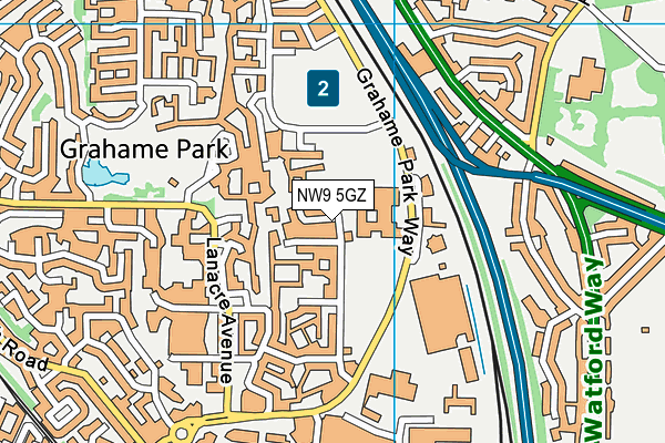 NW9 5GZ map - OS VectorMap District (Ordnance Survey) NW9 5GZ map - OS VectorMap District (Ordnance Survey)