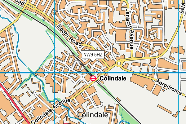 NW9 5HZ map - OS VectorMap District (Ordnance Survey)