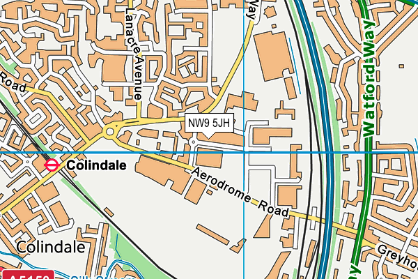 NW9 5JH map - OS VectorMap District (Ordnance Survey)
