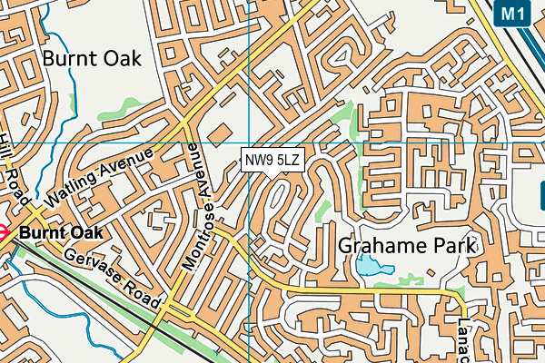 NW9 5LZ map - OS VectorMap District (Ordnance Survey) NW9 5LZ map - OS VectorMap District (Ordnance Survey)