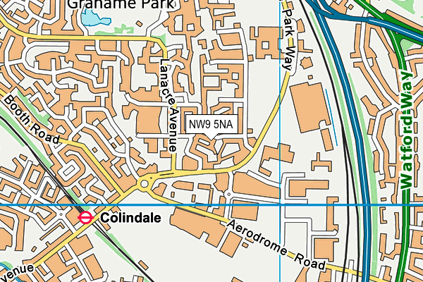 NW9 5NA map - OS VectorMap District (Ordnance Survey)