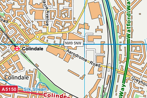 NW9 5NW map - OS VectorMap District (Ordnance Survey)