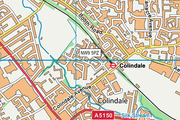 NW9 5PZ map - OS VectorMap District (Ordnance Survey)