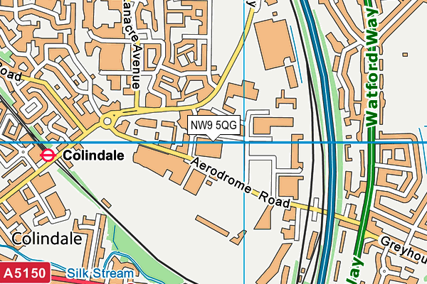 NW9 5QG map - OS VectorMap District (Ordnance Survey)