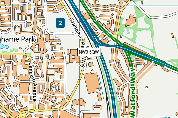 NW9 5QW map - OS VectorMap District (Ordnance Survey) NW9 5QW map - OS VectorMap District (Ordnance Survey)