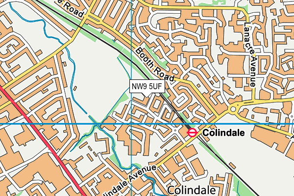 NW9 5UF map - OS VectorMap District (Ordnance Survey)