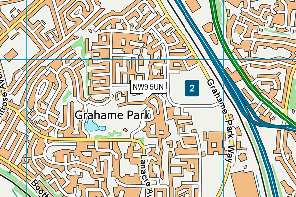 NW9 5UN map - OS VectorMap District (Ordnance Survey)