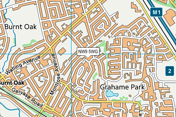 NW9 5WG map - OS VectorMap District (Ordnance Survey) NW9 5WG map - OS VectorMap District (Ordnance Survey)
