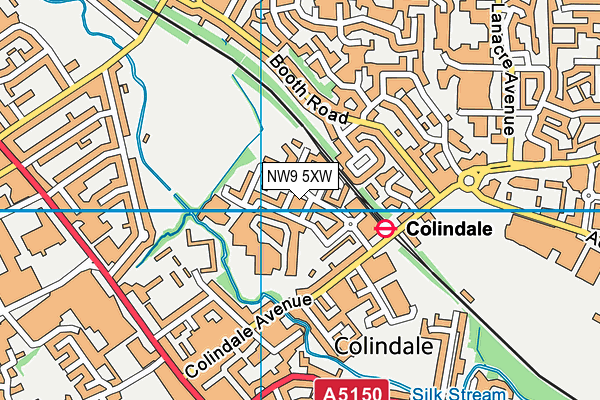 NW9 5XW map - OS VectorMap District (Ordnance Survey)