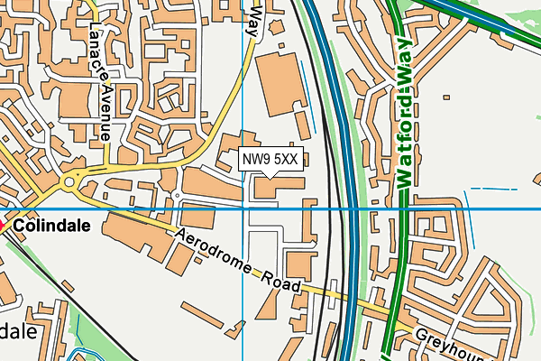 NW9 5XX map - OS VectorMap District (Ordnance Survey)