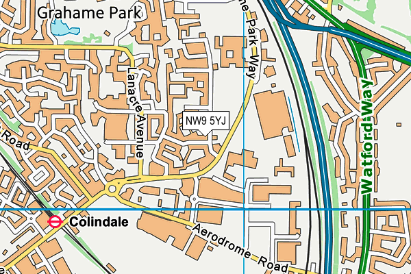 NW9 5YJ map - OS VectorMap District (Ordnance Survey) NW9 5YJ map - OS VectorMap District (Ordnance Survey)