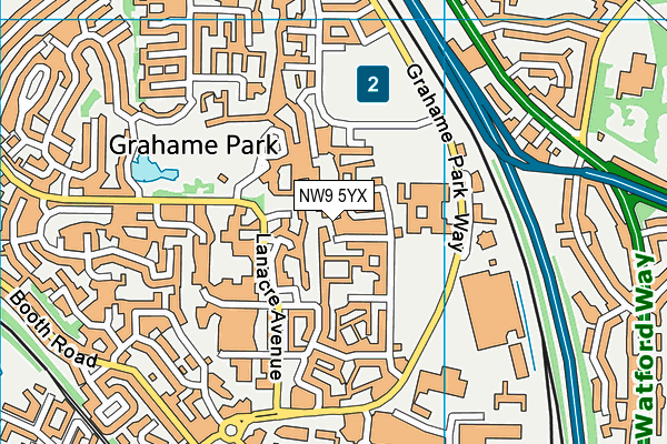 NW9 5YX map - OS VectorMap District (Ordnance Survey) NW9 5YX map - OS VectorMap District (Ordnance Survey)